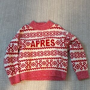 A New Day APRES Red and White Cowl Neck Sweater sz Small